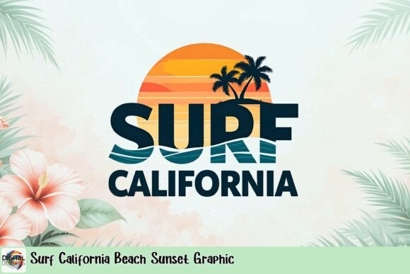 Download Surf California Beach Sunset Graphic - Premium Resources